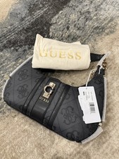 GUESS Erenia Top Zip Shoulder Bag Coal Logo BNWT RRP £114.99