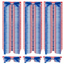 5 1/2" x 2" Bulk 120 Pc. Kids Patriotic Sunglasses with Blue Lenses