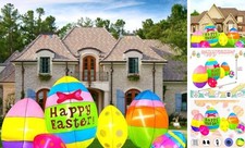 6FT Easter Inflatables Outdoor Decorations Easter Eggs Blow up Yard