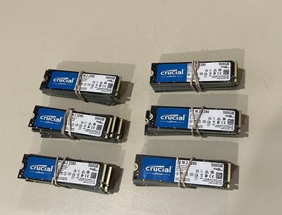 Lot of 10 Crucial P2 500GB NVMe SSDs