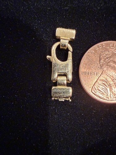 18K Yellow Gold Lobster Clasp with Tube End Caps Jewelry Finding 2.67g