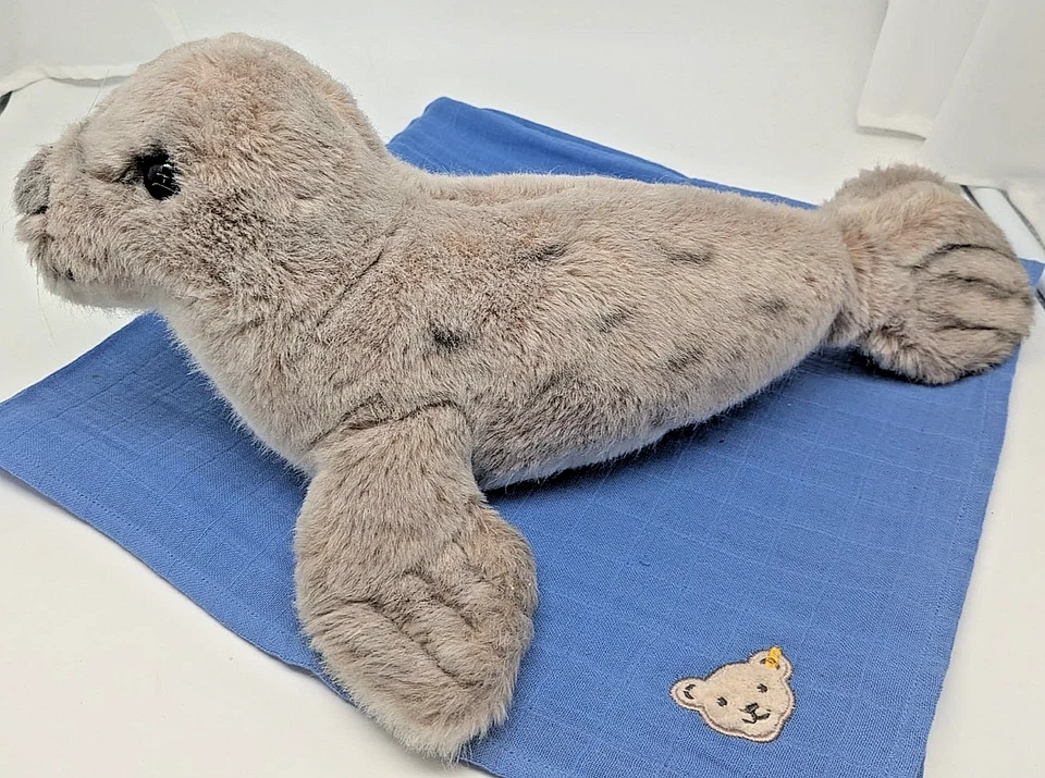 steiff 1175/20 - Robby Robbe Seehund Synth.-Webpelz grau 20cm super kuschlig - Bild 4 von 4