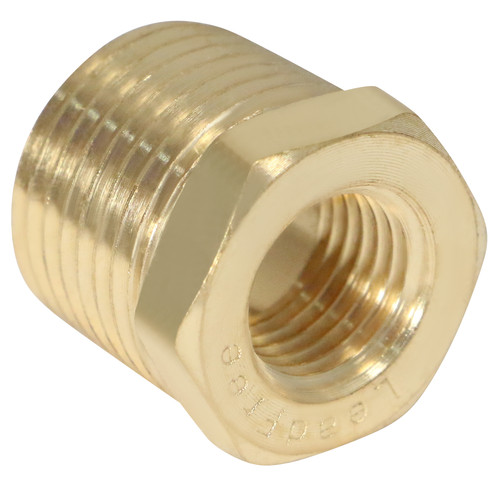 1 Pack XFITTING 1/2" Male x 1/4" Female NPT Hex Reducer Bushing, Lead Free Brass