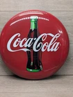 Vintage 1990 Coca Cola 16” Round Metal Tin Sign Coke Bottle Wall Decor