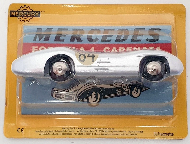 Coche modelo Hachette 10 cm largo ART 56 - Mercedes Benz F1 - plateado Foto 3 de 4