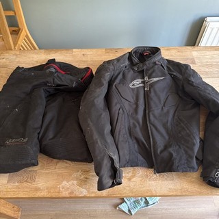 Alpinestars Motorcycle Jacket & Trousers Black Waterproof Thermal Lining Size M