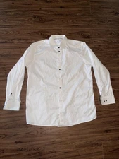 Eton Dress Shirt Mens 18 46 White Signature Twill Contemporary Spread Collar