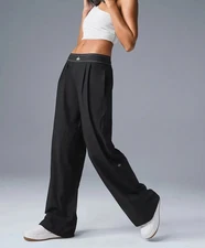 New AIo Yoga Women's BLACK Wide-Leg Pants -S/M/L