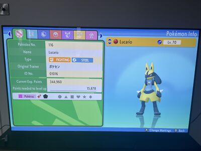 shiny lucario pokemon brilliant diamond shining pearl max IV