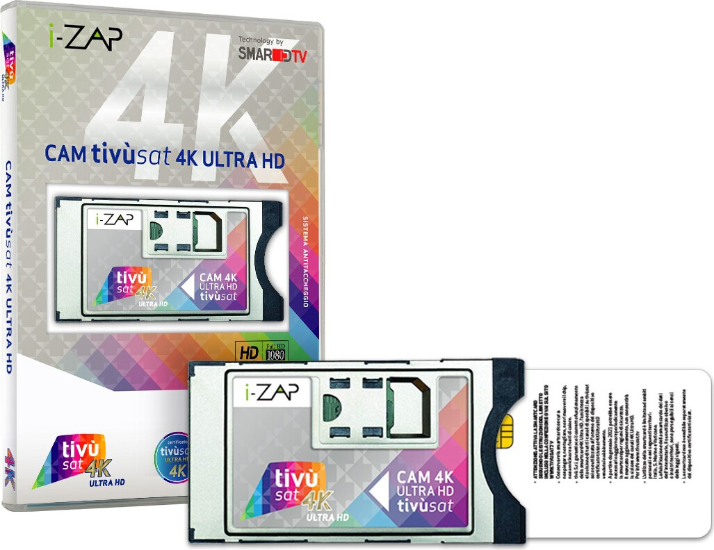 i-Zap CAMTVSAT 4K Ultra HD: Modulo CI+ con Smartcard per Canali SAT