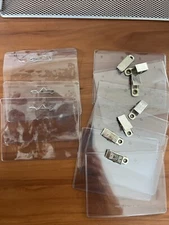 10  ID Card Tag Badge Clear Plastic Holders