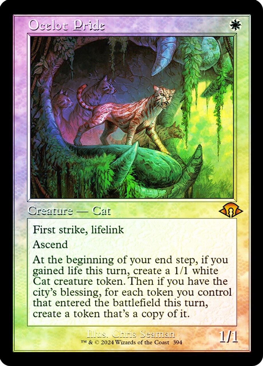 MTG Ocelot Pride RETRO FRAME FOIL 394 Modern Horizons 3 Magic The