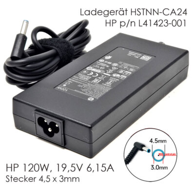 HP NETZTEIL 120W 4,5X3,0MM LADEGERÄT ORIGINAL ADAPTER NOTEBOOK POWER SUPPLY N153