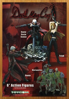 2001 Devil May Cry Action Figures/Statue Print Ad/Poster Dante PS2