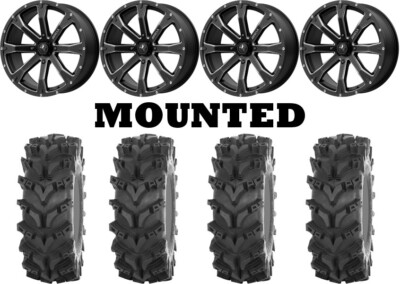 Kit 4 High Lifter Out&Back Max Tires 30x10-14 on MSA M42 Bounty Matte Black VIK
