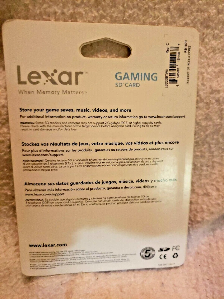 Lexar 2GB Gaming SD Card Brand new And Sealed  - Image 2 of 3