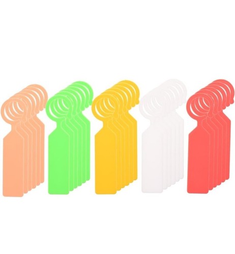 Cosmos 100 Pcs 5 Colors Eraseable Thick Plastic Plant Tree Hanging Hanger Tags