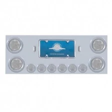 Rear Stainless Center Tail Panel w/ Red LED Lights, Clear Lenses - Semi Trucks