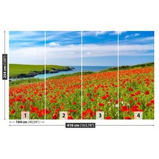 Non woven Wall Mural Photo Wallpaper Poster Picture Image Field of Poppies