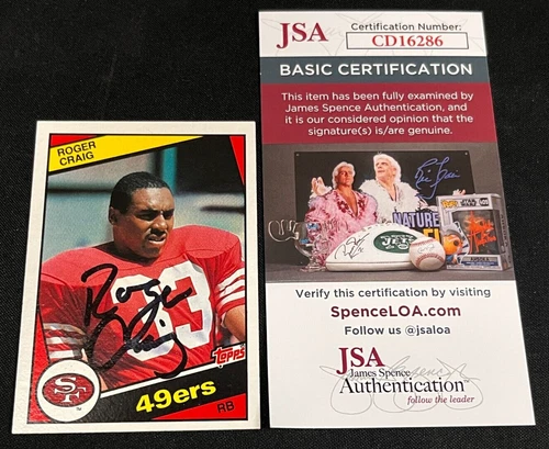 Roger Craig San Francisco 49ers Signed 1984 Topps RC Rookie Card JSA COA AA