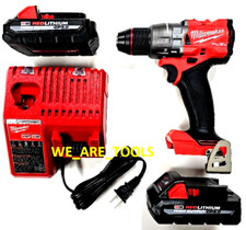 Milwaukee FUEL 2904-20 1/2" Hammer Drill, 2 48-11-1835 Batteries, Charger M18