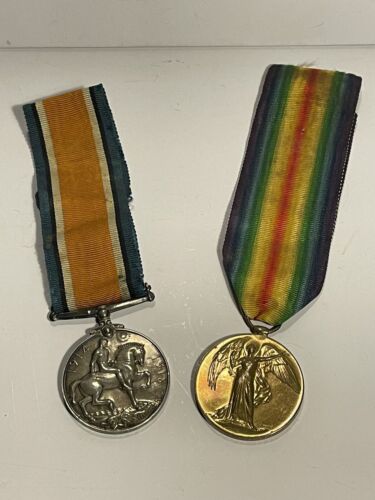 Oryginalna para brytyjskich medali z I wojny światowej - GNR W F Abbey RA - medale wojskowe. - Zdjęcie 1 z 10