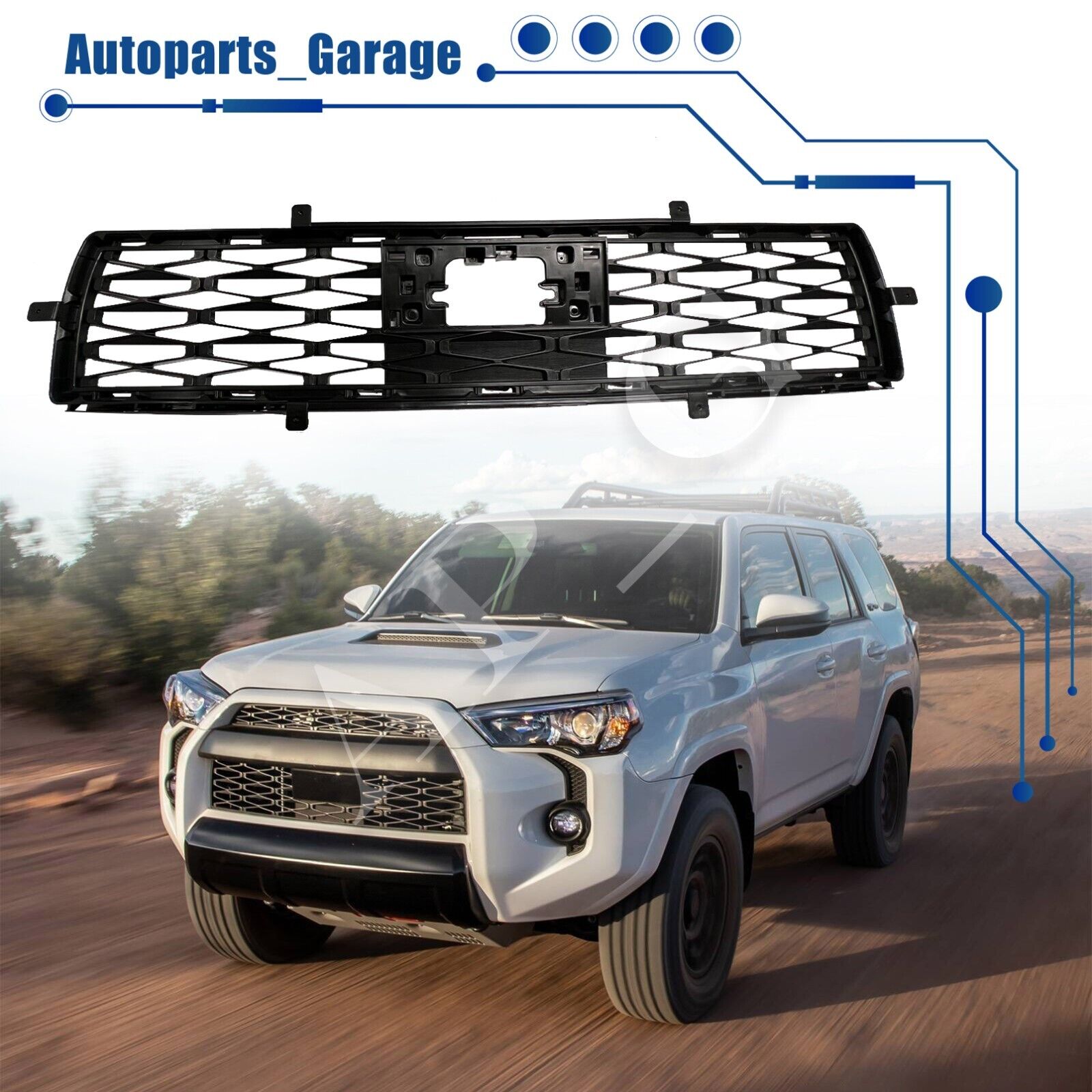 Front Bumper Lower Bottom Grille For 2021-2023 Toyota 4Runner TRD/SR5