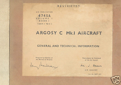 Armstrong Whitworth Argosy AW.660 C.1 Wartungsanleitung Archiv 60er Jahre PDF RAF