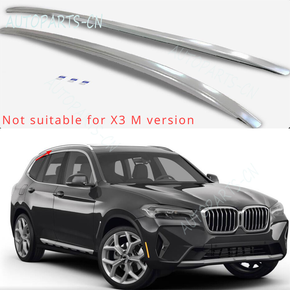 For BMW X3 2018-2024 Aluminium Decorative Silver Roof Rack Rails Bars ...