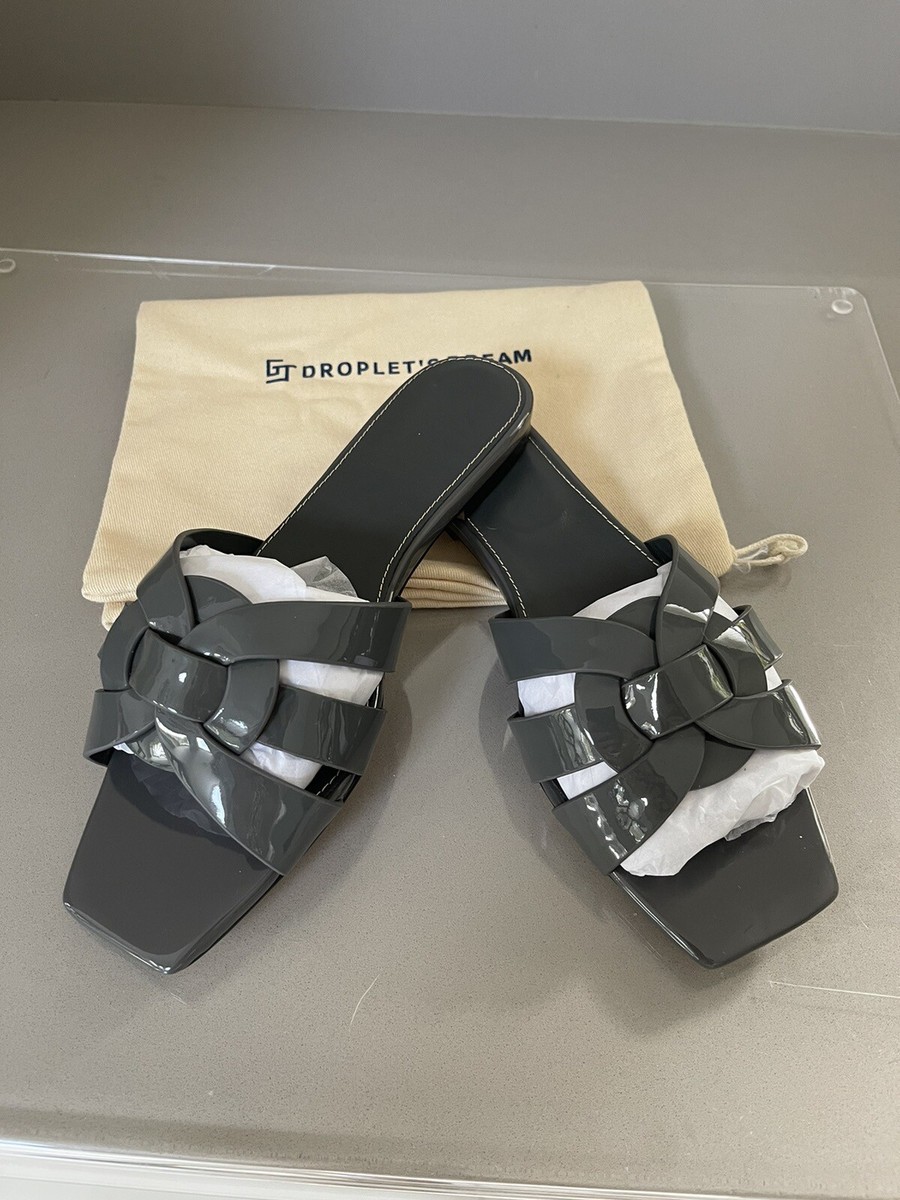 Patent Leather Yves Saint Laurent Tribute Flat Sandals Saint