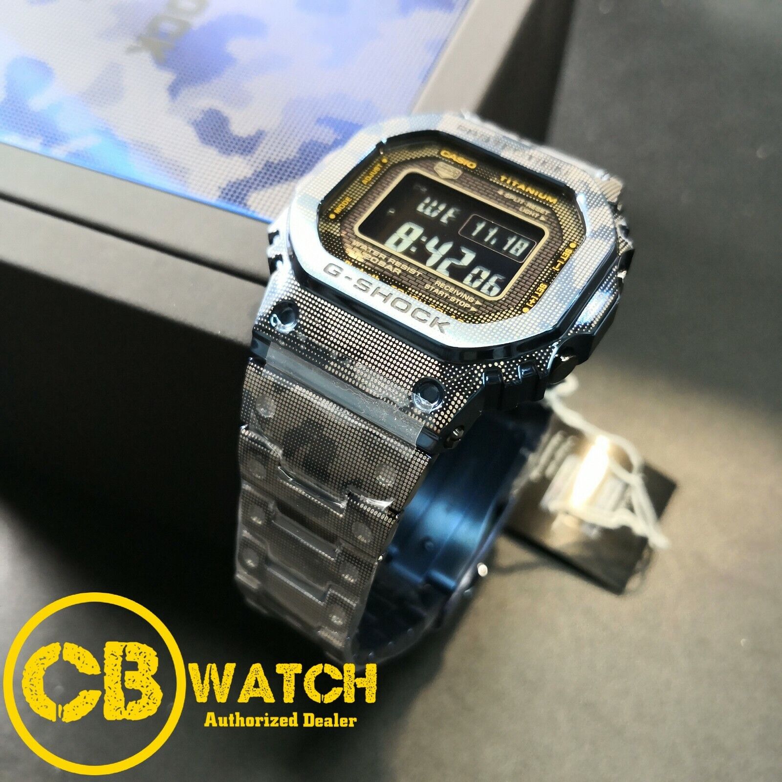 G-Shock Limited Edition Titanium Blue Camo Bluetooth Watch GShock  GMW-B5000TCF-2