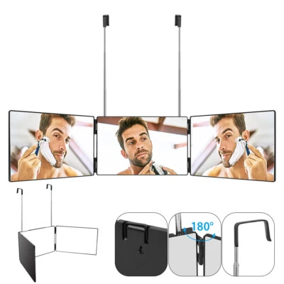360-Grad-Spiegel 3 Wege LED Spiegel Faltbarer Kosmetikspiegel mit Halterungen