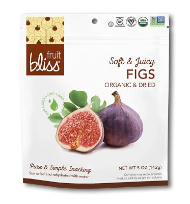 FRUIT BLISS Organic Turkish Figs Dried Fruit Snacks, 5 Ounce