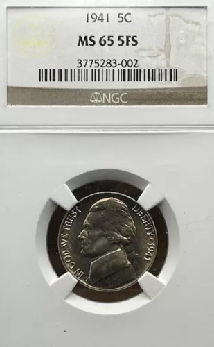 1941-P Jefferson Nickel 5C NGC MS 65 5FS