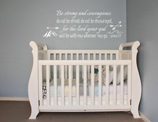 Be strong and Courageous joshua 1:9 Bible Verse Wall Door Decal Sticker
