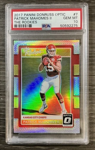 2017 PANINI DONRUSS OPTIC THE ROOKIES #7 PATRICK MAHOMES II ROOKIE RC PSA 10