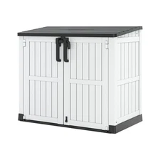 Outdoor Resin Storage Shed 36 Cu. Ft. Garden Horizontal Storage Large Capacit...