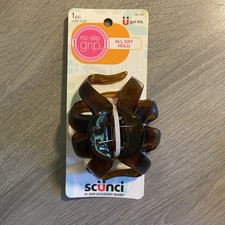 Scunci No Slip Grip All Day Hold 1 PC Brown Jaw Clip 36159 Octopus