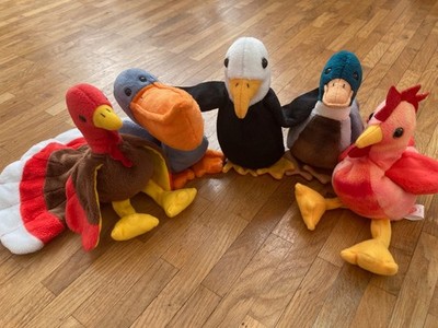 TY Beanie Babies - Baldy, Scoop, Jake, Strut, Gobbles gebraucht z.Teil selten
