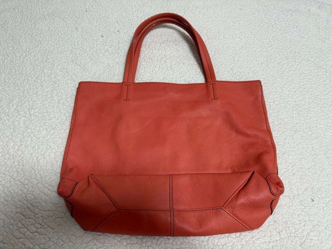 Burberry Blue Label Orange Leather Tote Bag Gold Logo Handbag Shoulder Bag New thumbnail 15