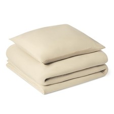 Amazon Basics Mikrofaser Bettwäsche Set 135x200 cm Beige knitterfrei Einzelbett
