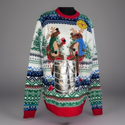 Blizzard Bay NWT Christmas  Hold My Drink  Novelty Holiday Sweater men s Medium