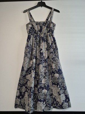 J. Crew Collection Gathered Tank Midi Dress Womens 16 Ratti Seashell Print Navy