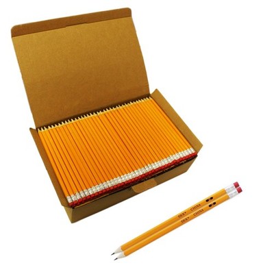 200 Count Pre-sharpened #2 Pencils, HB Lead Bulk Box, Yellow with Erasers, Schoo