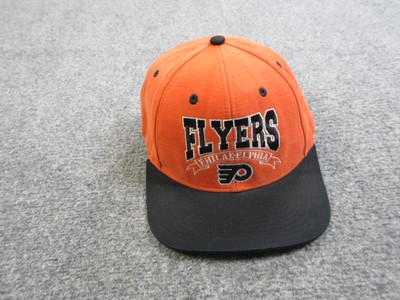 Vintage Philadelphia Flyers Hat Cap Snap Back Orange Black NHL Hockey Mens 90s
