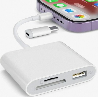 SD Card Reader For iPhone, With USB Camera, Plug & Play Trail Game Camera Viewer