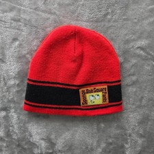 Nickelodeon Spongebob 2003 Boys Beanie Red Black Knit Hat Good Condition