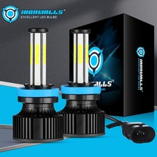 6-sides H11 H8 H9 LED Headlight Kit High Low Beam Bulb Super Bright 6500K White
