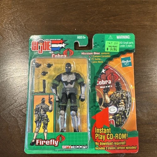 2003 Hasbro G.I. Joe vs Cobra Spy Troops Firefly vintage action figure W/ Disc