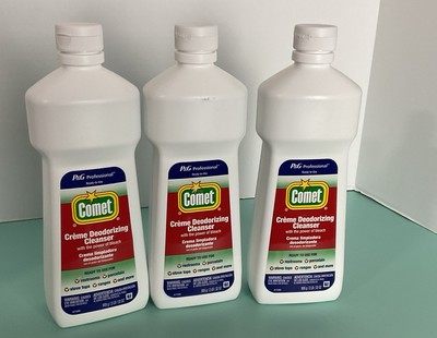 3 Pack Comet Crème Deodorizing Scouring Cleanser 32-oz Bottle BLEACH POWER